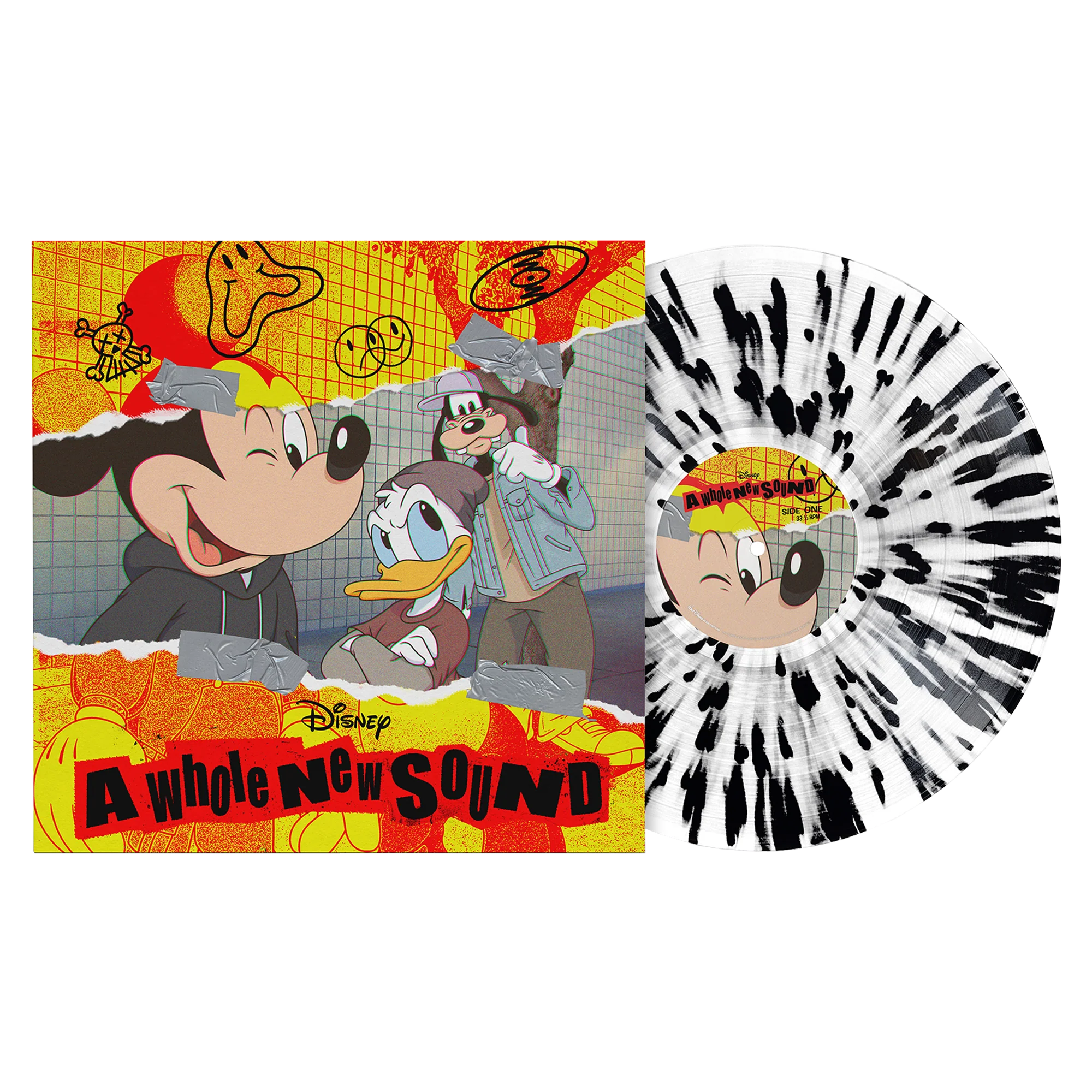 A Whole New Sound: White and Black Splatter Vinyl LP + Signed Art Card - Image 2