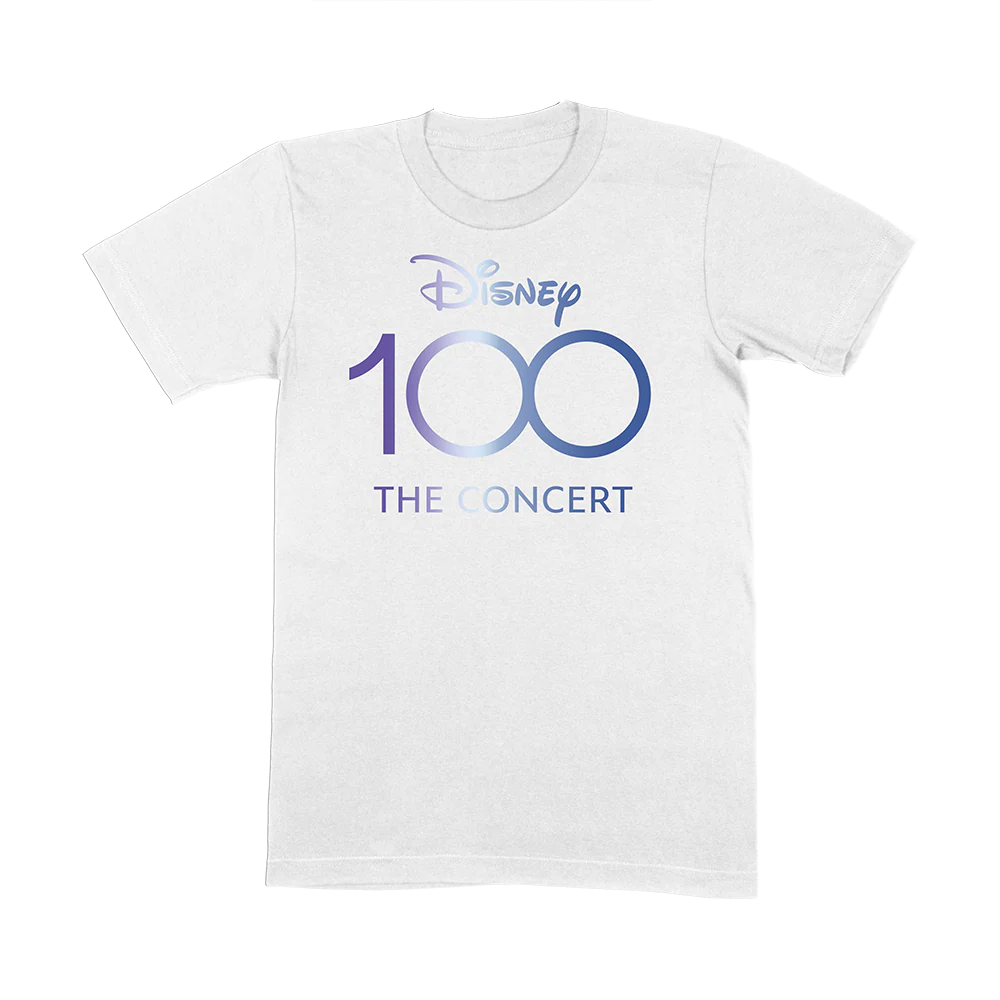 Disney 100 - The Concert - White 'D100 Concert Logo & Songlist' T-Shirt